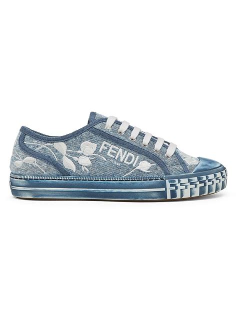 fendi low top sneakers|fendi domino embroidered denim sneakers.